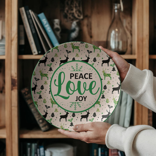 Peace Love Joy 10'' Plate - a Gift for Mothers/Daughter/Wife.