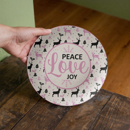 Peace Love Joy 10'' Plate - a Gift for Mothers/Daughter/Wife.