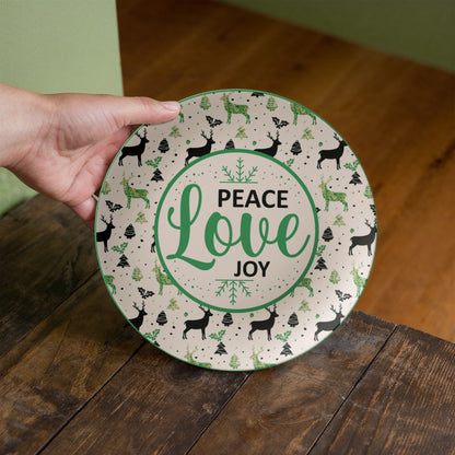 Peace Love Joy 10'' Plate - a Gift for Mothers/Daughter/Wife.