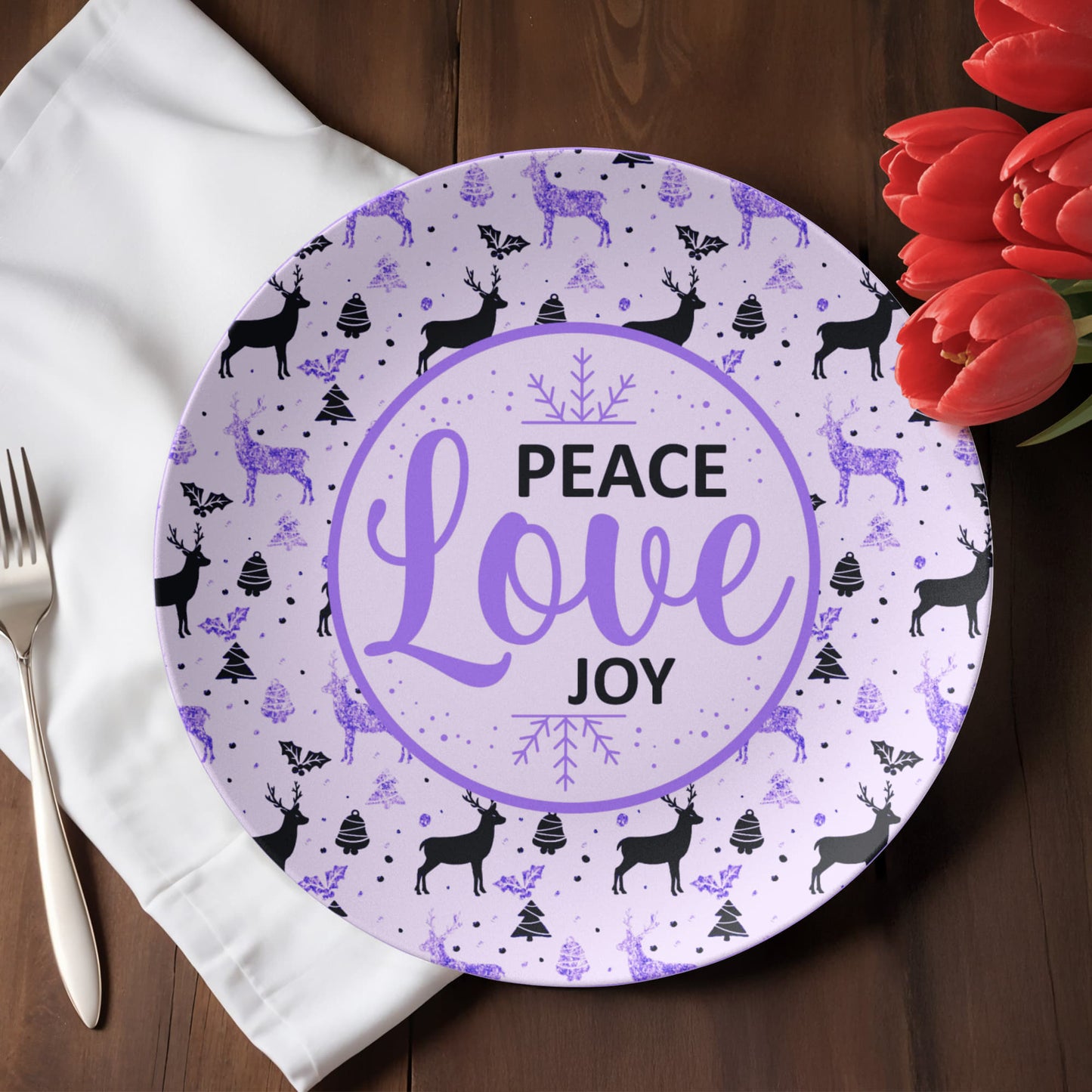 Peace Love Joy 10'' Plate - a Gift for Mothers/Daughter/Wife.
