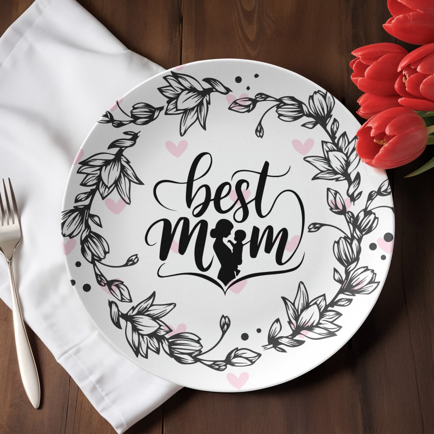 Best Mom 10'' Plate - a Gift for Mothers/Wife.