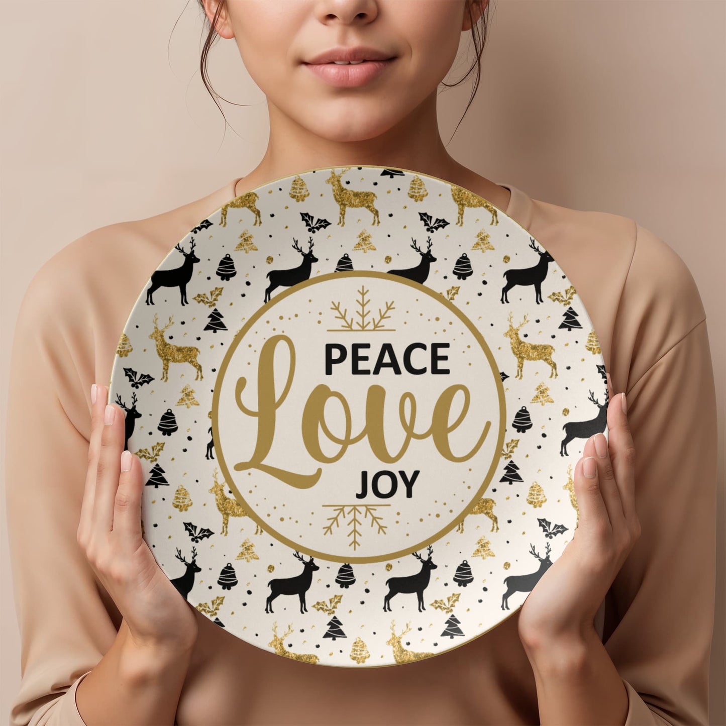 Peace Love Joy 10'' Plate - a Gift for Mothers/Daughter/Wife.
