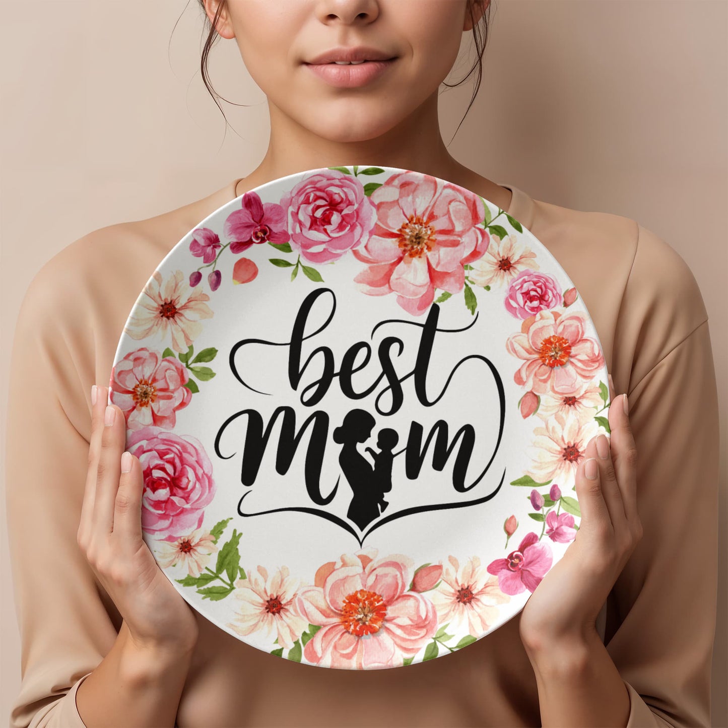 Best Mom 10''  Plate - a Gift for Mothers/Wife.
