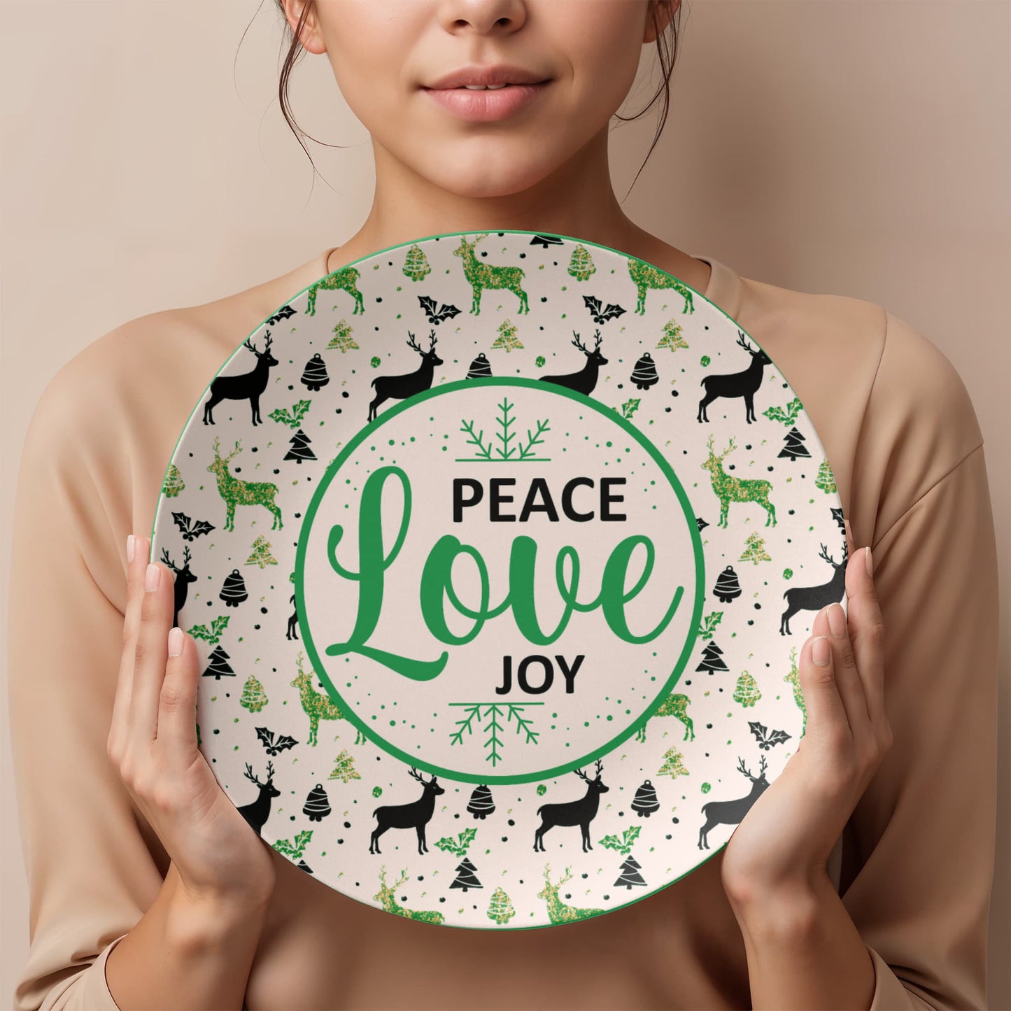 Peace Love Joy 10'' Plate - a Gift for Mothers/Daughter/Wife.