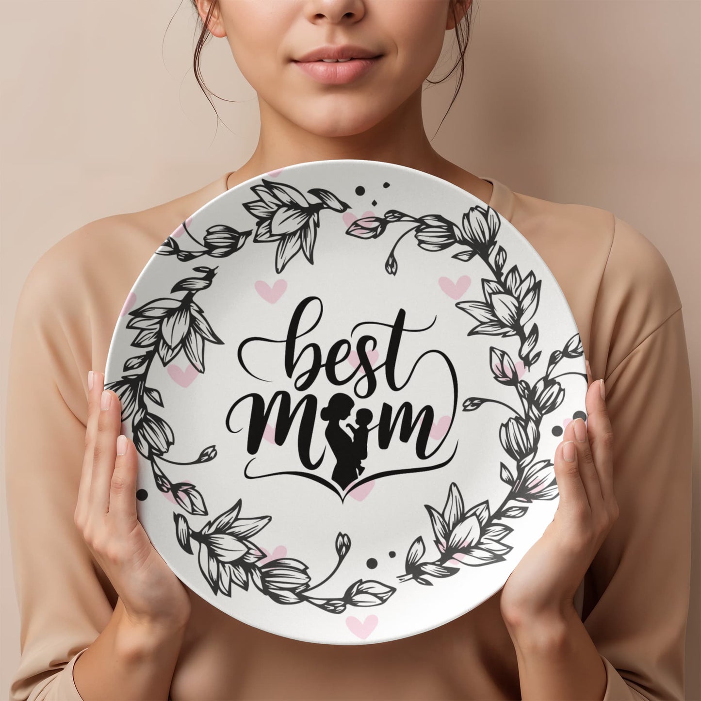 Best Mom 10'' Plate - a Gift for Mothers/Wife.
