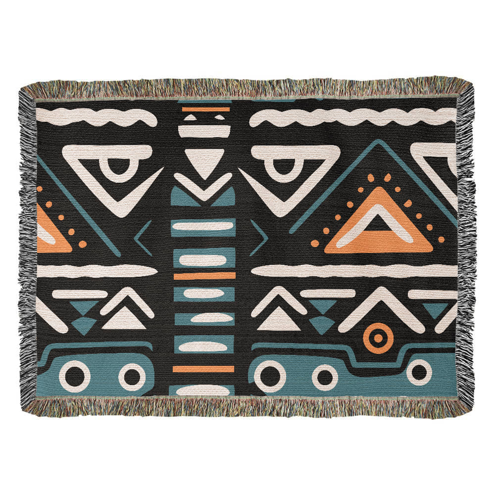 Geometric Heirloom Artwork Woven Blanket a Gift for Mother/Father.