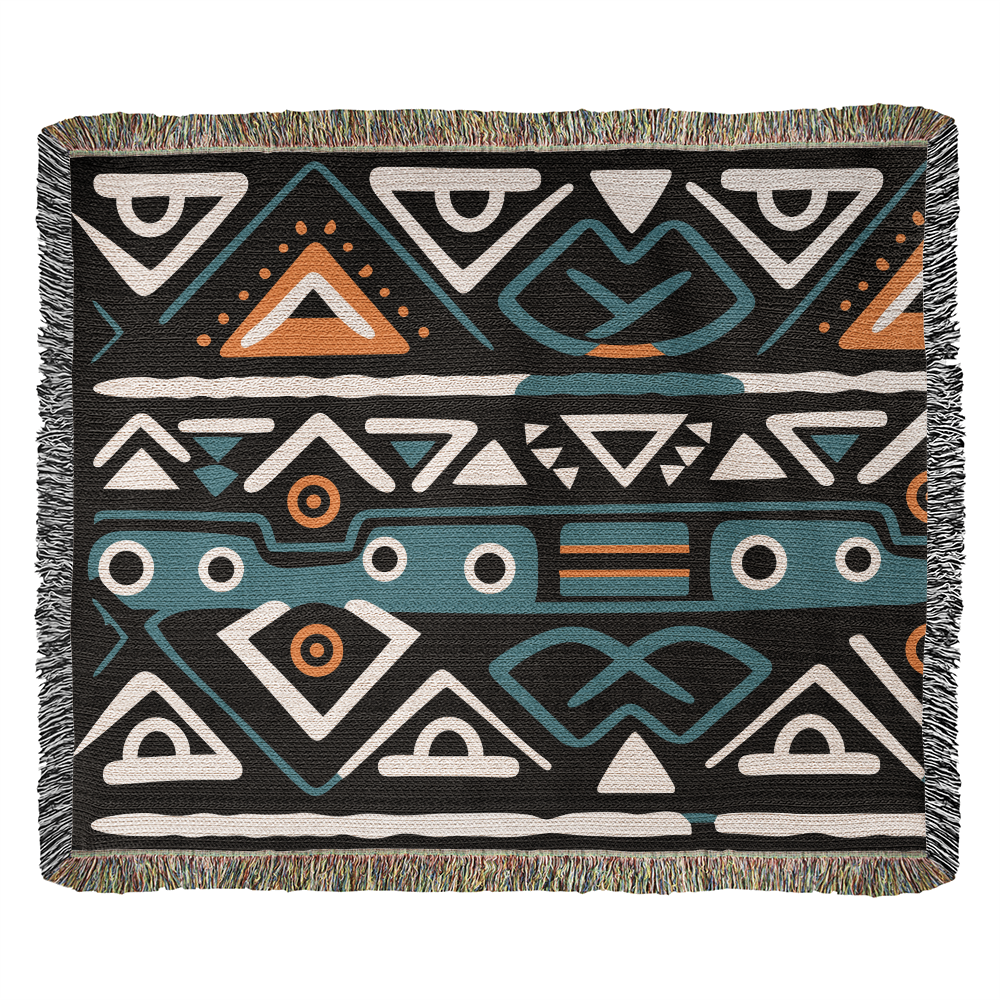 Geometric Heirloom Artwork Woven Blanket a Gift for Mother/Father.
