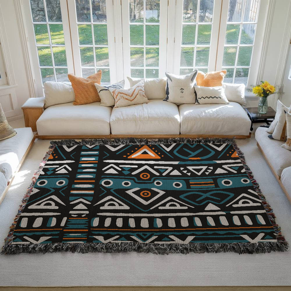 Geometric Heirloom Artwork Woven Blanket a Gift for Mother/Father.