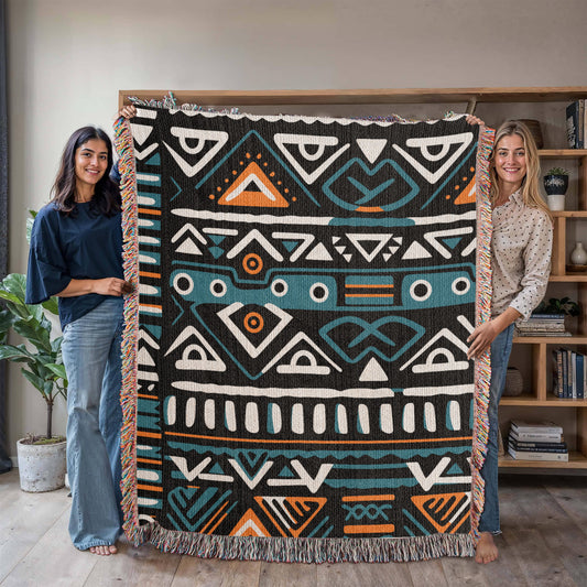 Geometric Heirloom Artwork Woven Blanket a gift for Mother/Father.
