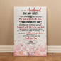“To My Husband – You Complete Me” Gallery Wrapped Hanging Canvas- A Gift for Husband.