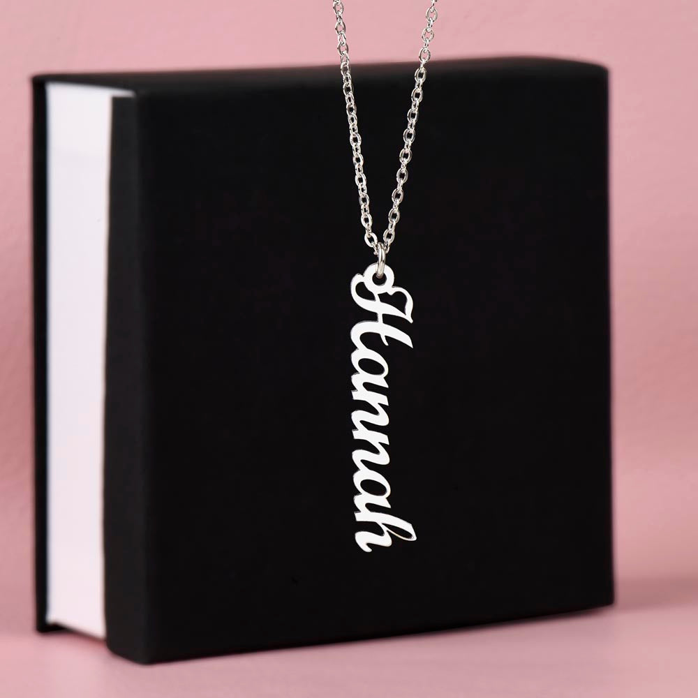 Personalized Vertical Name Necklace- a Gift for Mother/Grandmother/Wife.