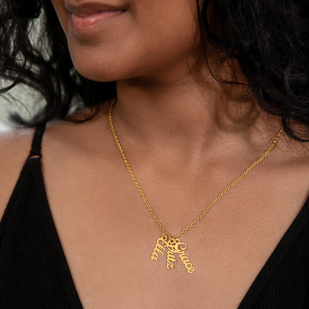 Personalized Vertical Name Necklace- a Gift for Mother/Grandmother/Wife.