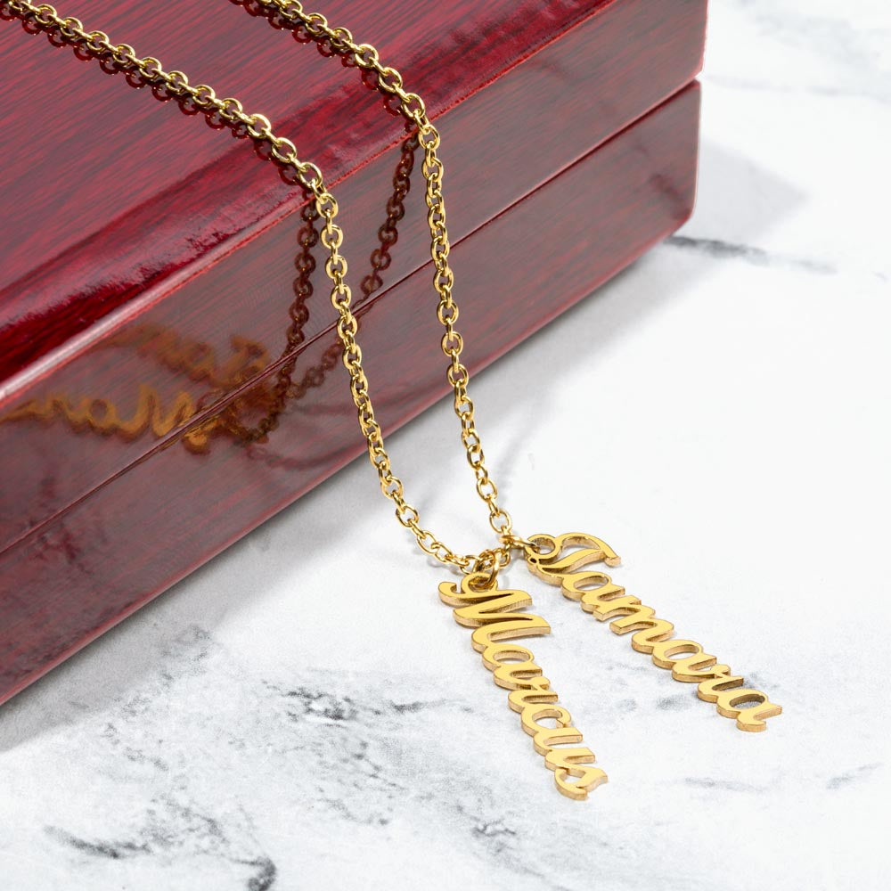 Personalized Vertical Name Necklace- a Gift for Mother/Grandmother/Wife.