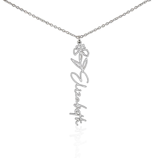 Custom Name Birth Flower Necklace - a Gift for Sister/Soulmate/Mother.