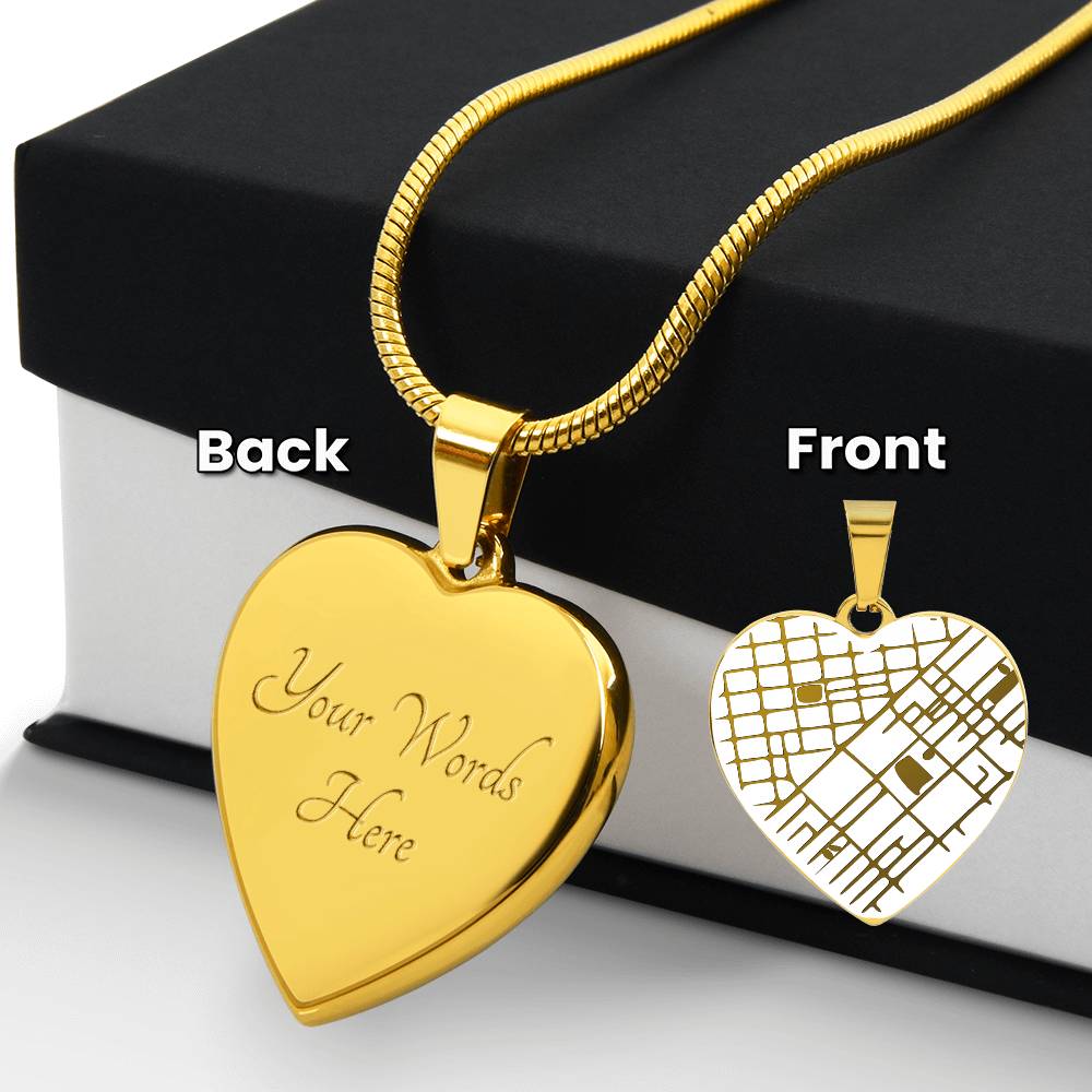 Mementos Engraved Heart Map Necklace a Gift for Wives/Mother/Daughters.