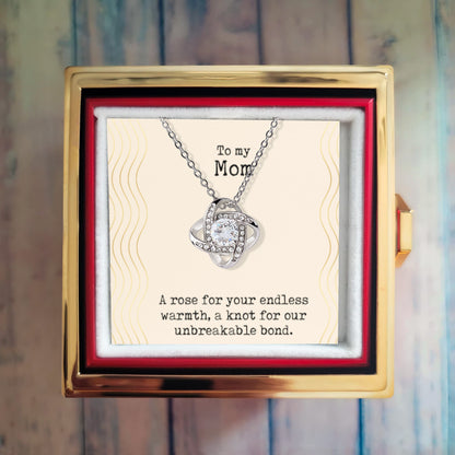 Love Knot Necklace in Rose Gift Box- a Gift for Mothers/Daughter/wives.