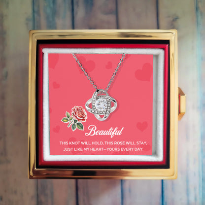 Beautiful Love Knot Necklace- A Gift for Mothers/wives/Daughters.