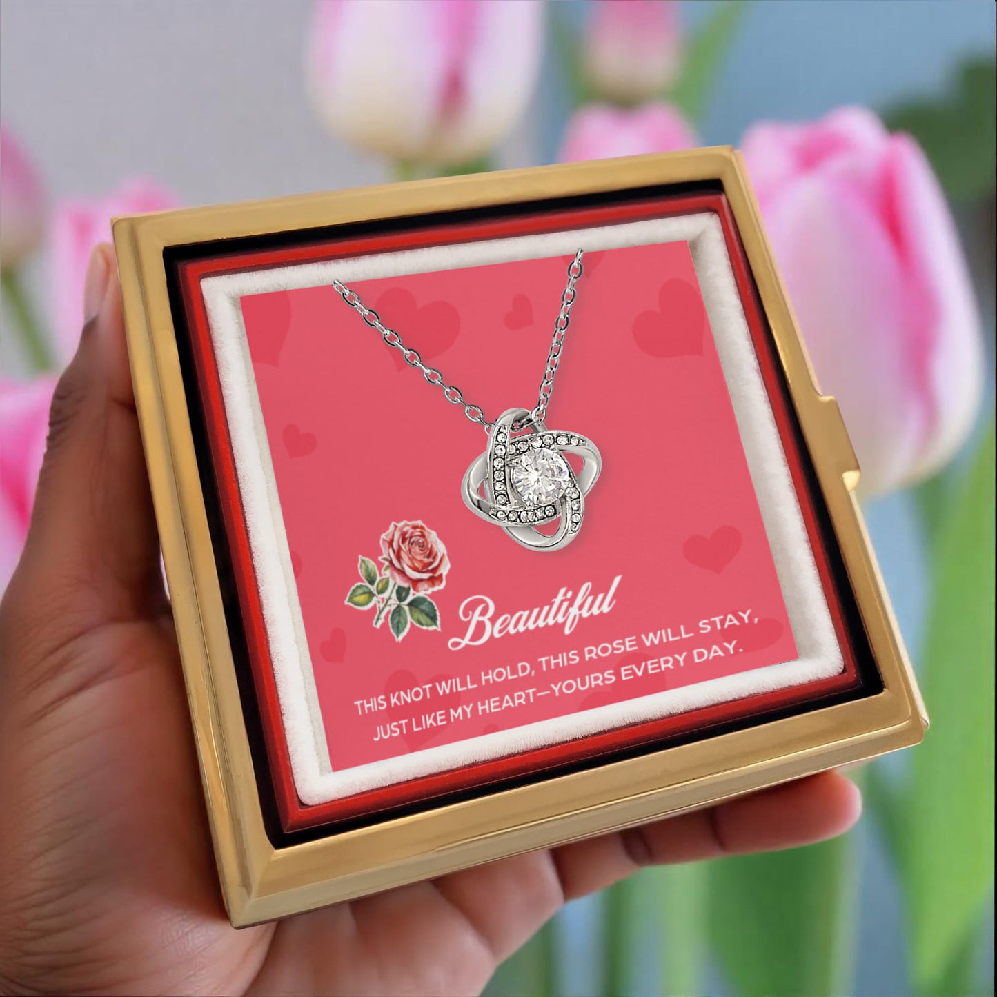 Beautiful Love Knot Necklace- A Gift for Mothers/wives/Daughters.