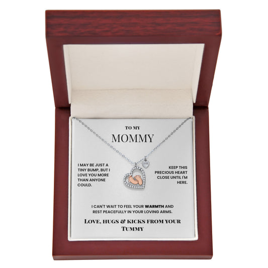 Baby Feet Heart Necklace- A Gift from a your Baby Bump perfect for Moms/Moms to be.