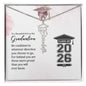 Personalized Graduation Cap Stainless Steel and 18k Name Necklace - Class of 2026- a Gift for Daughter