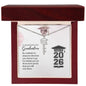 Personalized Graduation Cap Stainless Steel and 18k Name Necklace - Class of 2026- a Gift for Daughter