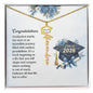 Personalized Graduation Cap Stainless Steel and 18k Name Necklace - Class of 2026- a Gift for Daughter.