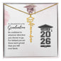 Personalized Graduation Cap Stainless Steel and 18k Name Necklace - Class of 2026- a Gift for Daughter