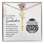Personalized Graduation Cap Stainless Steel and 18k Name Necklace - Class of 2026- a Gift for Daughter