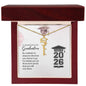 Personalized Graduation Cap Stainless Steel and 18k Name Necklace - Class of 2026- a Gift for Daughter