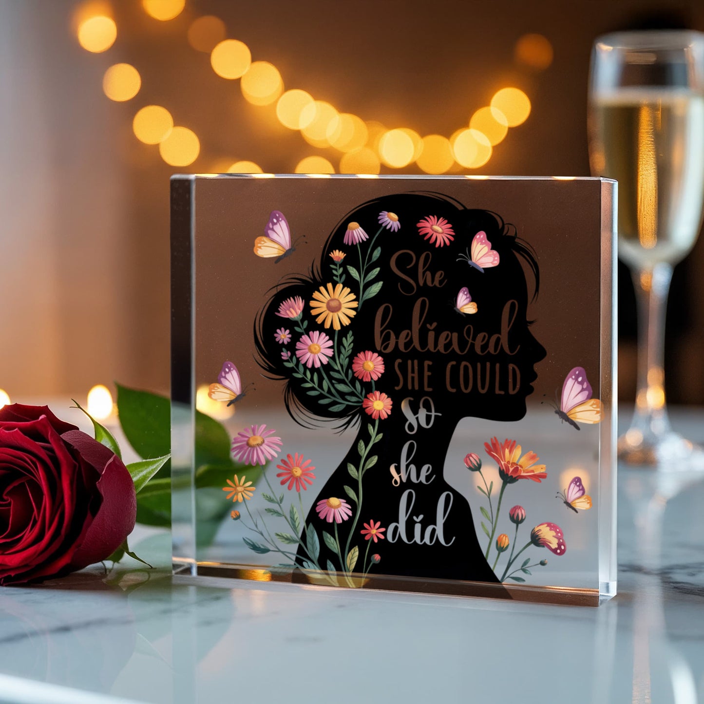 She Believed She Could So She Did- a Gift for Mother/Mom/Sisters/Daughter/Friend.