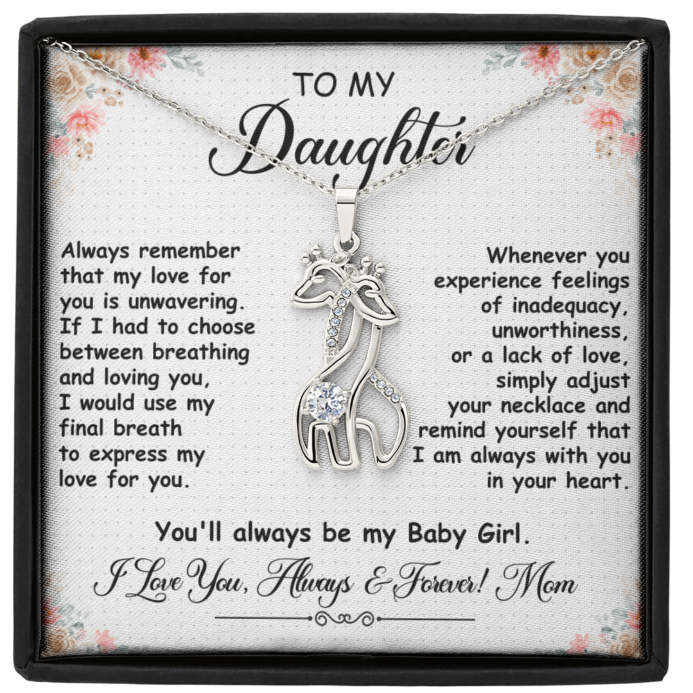 To My Daughter, Giraffe Necklace- a  Birthday Gift for a Daughter.