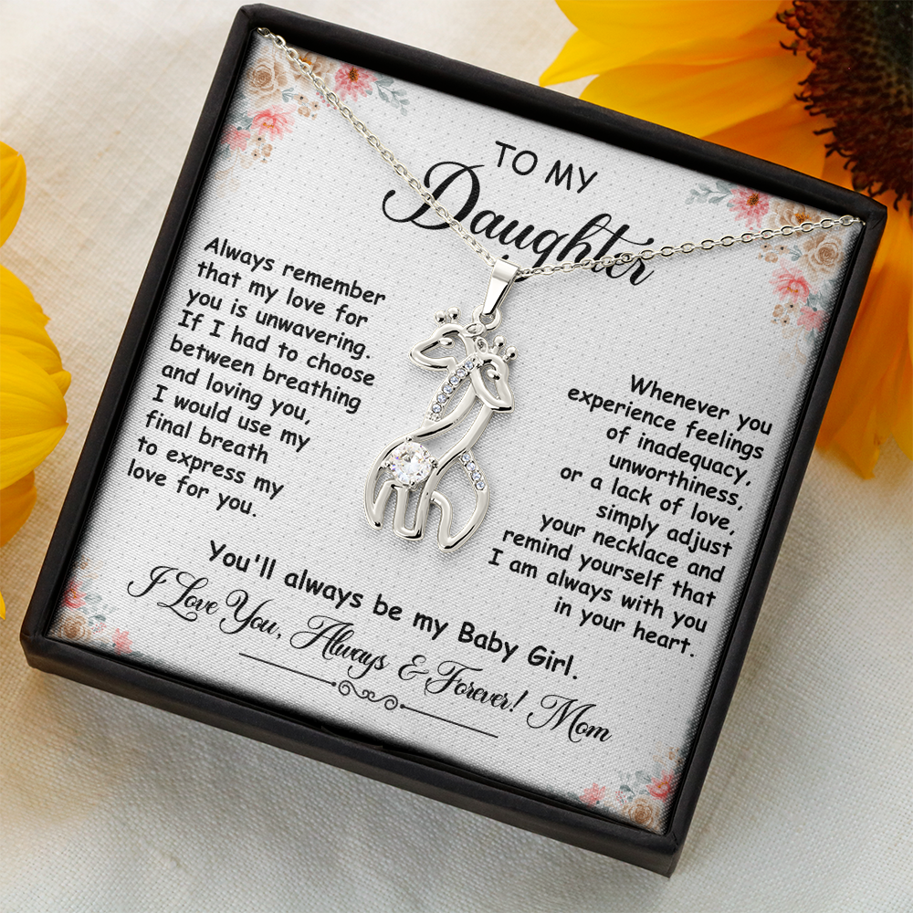 To My Daughter, Giraffe Necklace- a  Birthday Gift for a Daughter.
