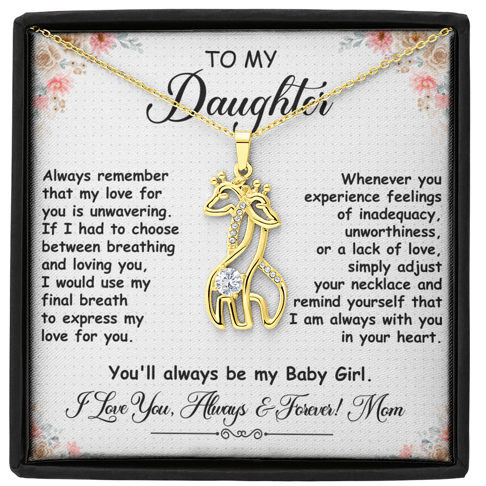 To My Daughter, Giraffe Necklace- a  Birthday Gift for a Daughter.