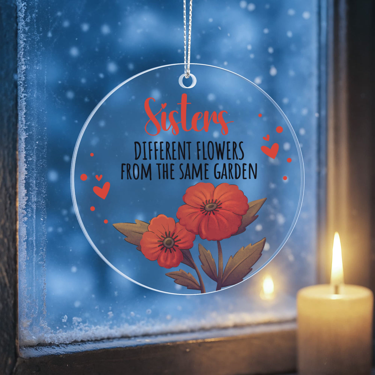 Sister Acrylic Circle Ornament - a Gift for a Sister