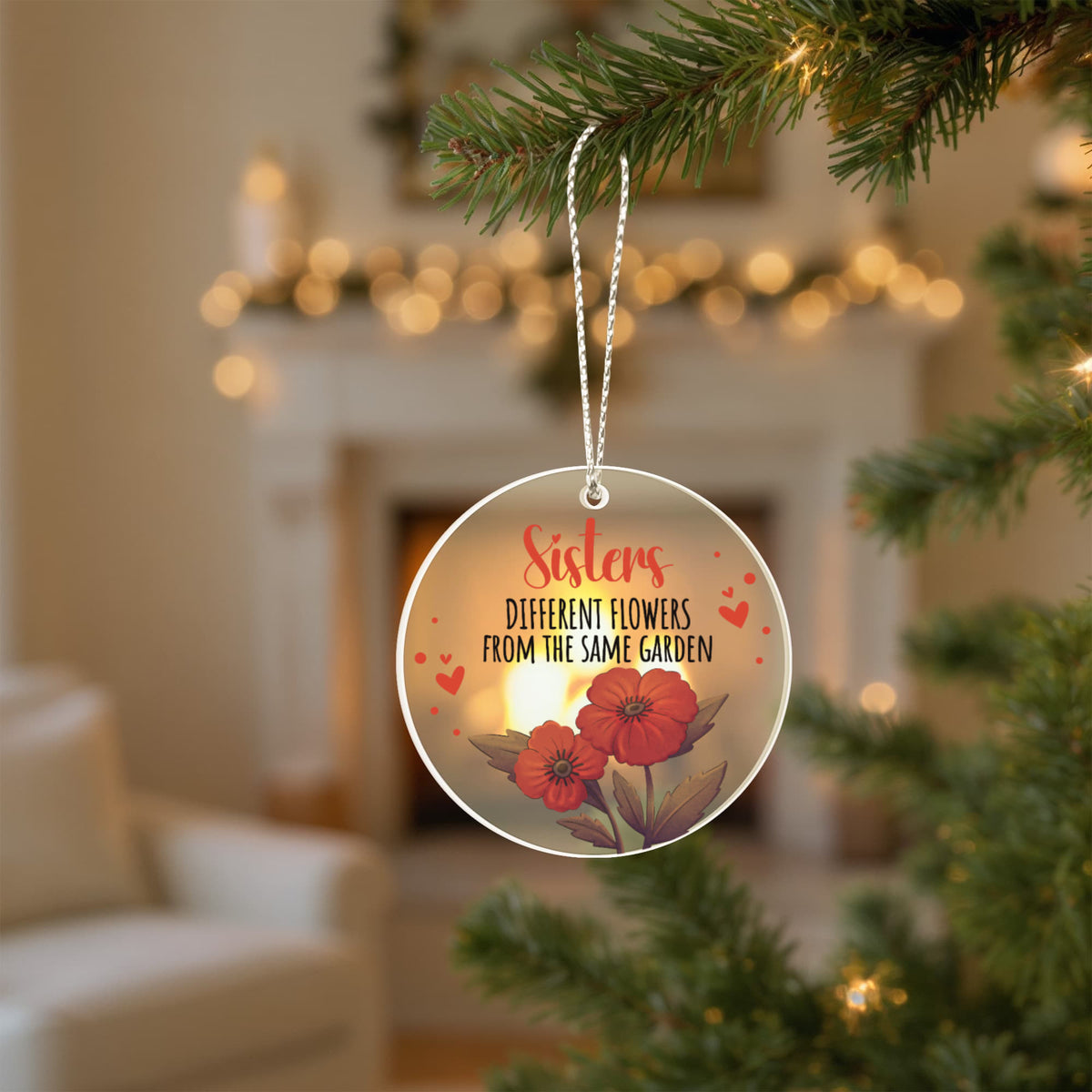 Sister Acrylic Circle Ornament - a Gift for a Sister