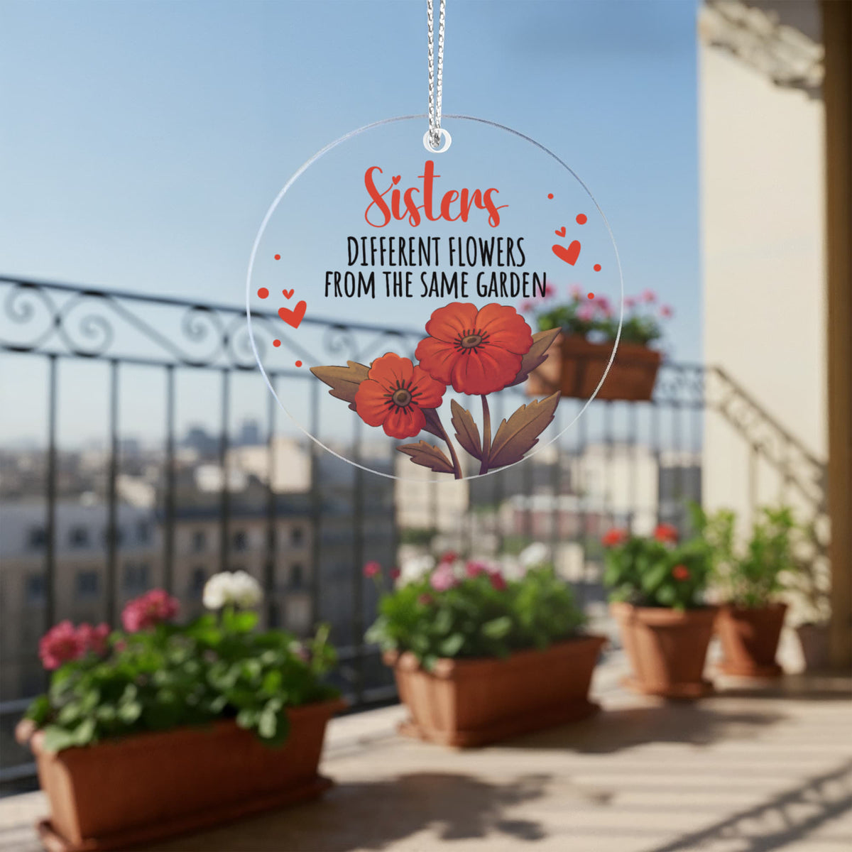 Sister Acrylic Circle Ornament - a Gift for a Sister