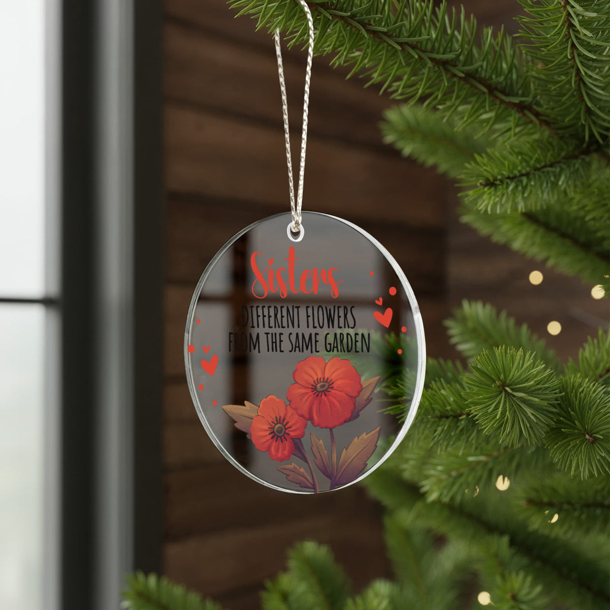 Sister Acrylic Circle Ornament - a Gift for a Sister