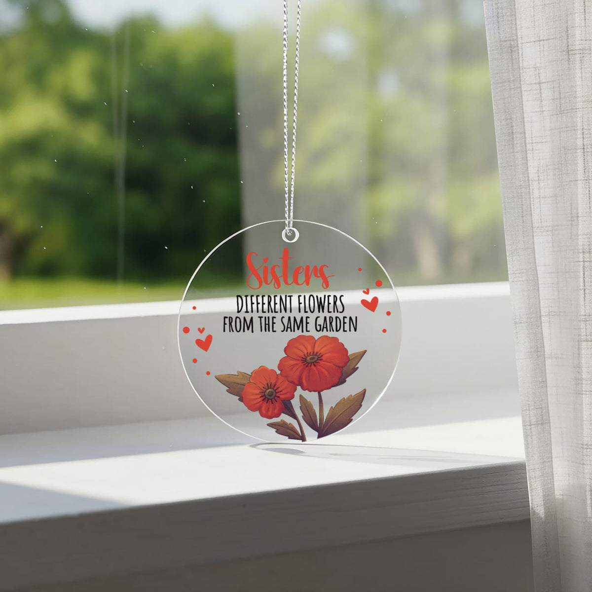 Sister Acrylic Circle Ornament - a Gift for a Sister