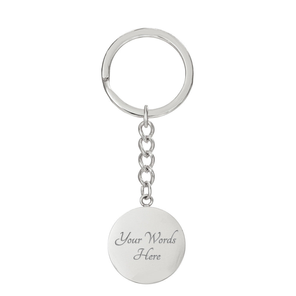 Personalized ''Best Teacher'' Circle Engraving Key Chain- a Gift for Teacher.