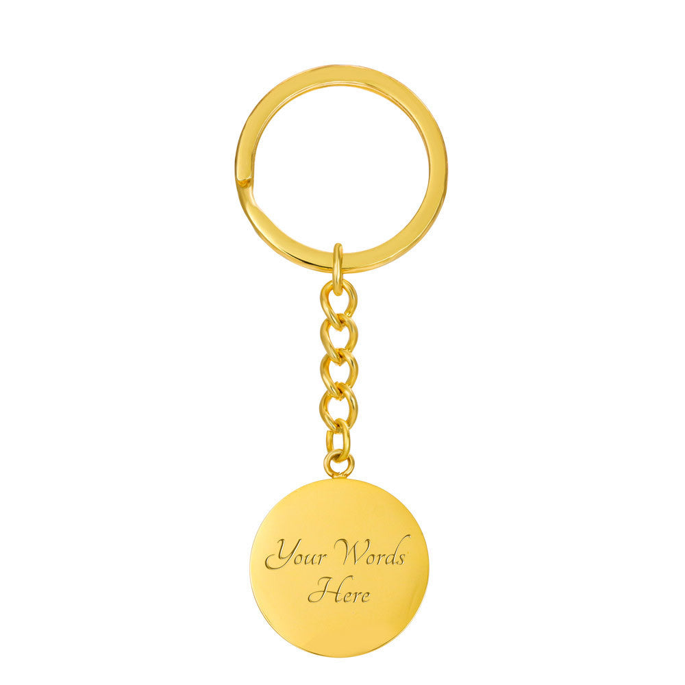 Personalized ''Best Teacher'' Circle Engraving Key Chain- a Gift for Teacher.