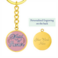 Personalized ''Maid of Honor'' Circle Engraving Keychain- a Gift for Bridal Party Members.