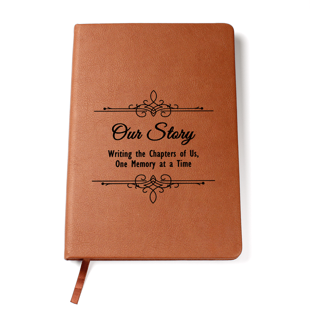 Our Story  Graphic Leather Journal a gift for Wives/Soulmate