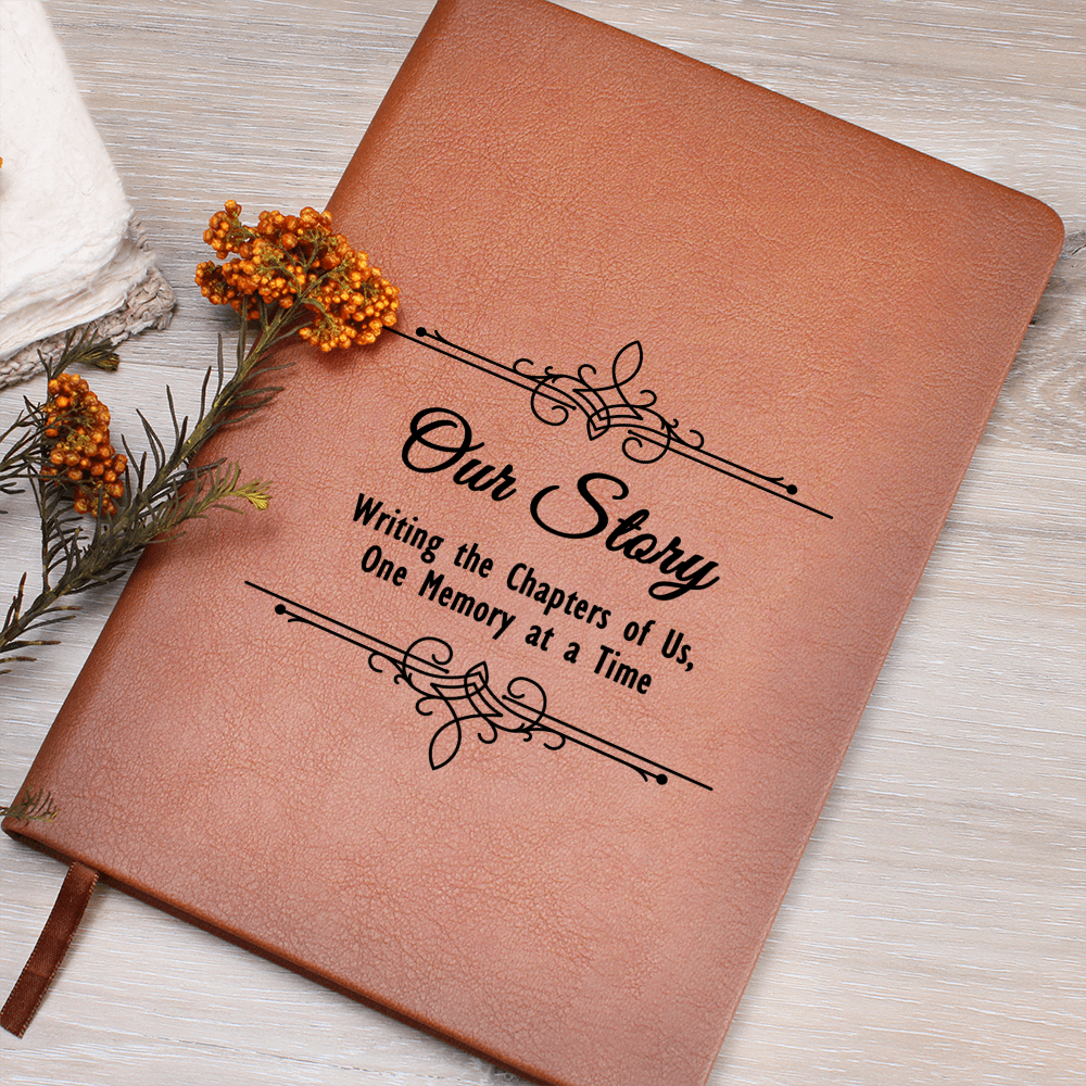 Our Story  Graphic Leather Journal a gift for Wives/Soulmate