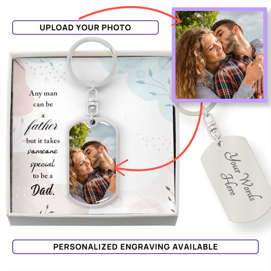 Personalized Dog Tag Keychain with Engraving- a Gift for Fathers/Sons.