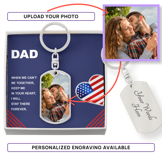 Personalized Dog Tag Keychain with Engraving- a Gift for Fathers/Sons.