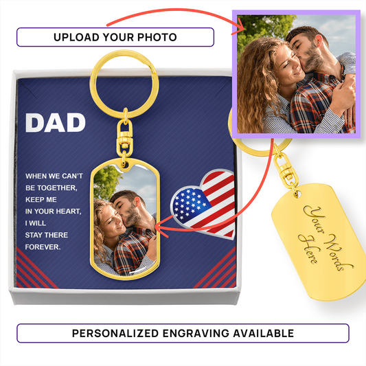 Personalized Dog Tag Keychain with Engraving- a Gift for Fathers/Sons.
