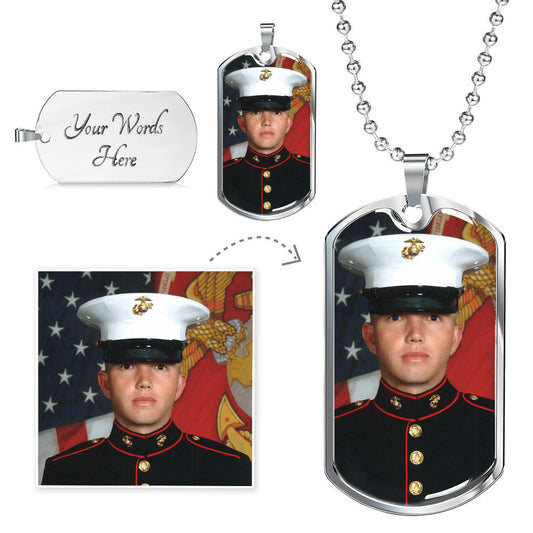 Personalized Dog Tag Necklace with Engraving- a Gift for Fathers/Sons.