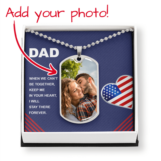 Personalized Buyer Upload Dog Tag Necklace with Engraving- a Gift for Fathers/Sons.