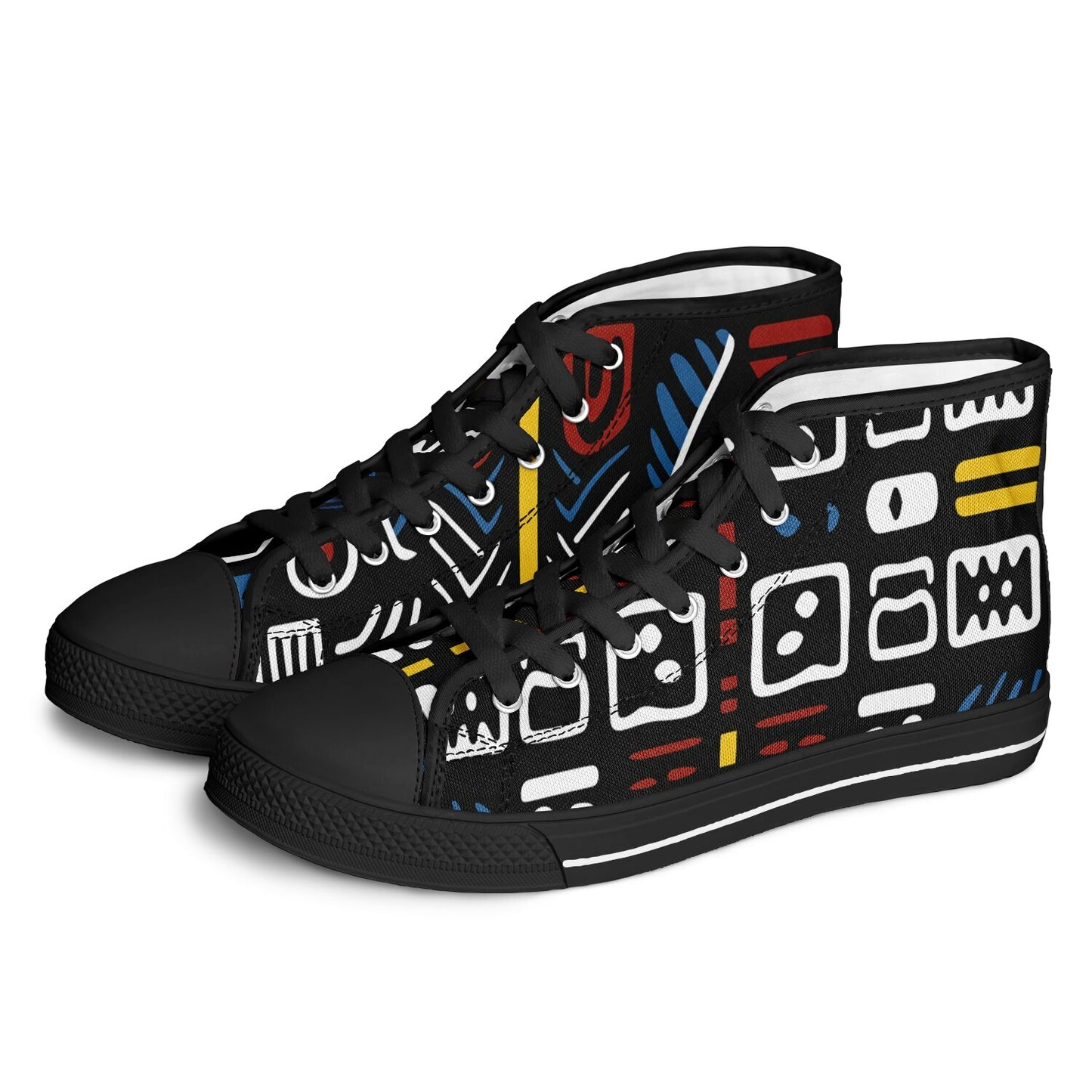 Geometric Harmony Urban Peak High Top Shoes - AOP