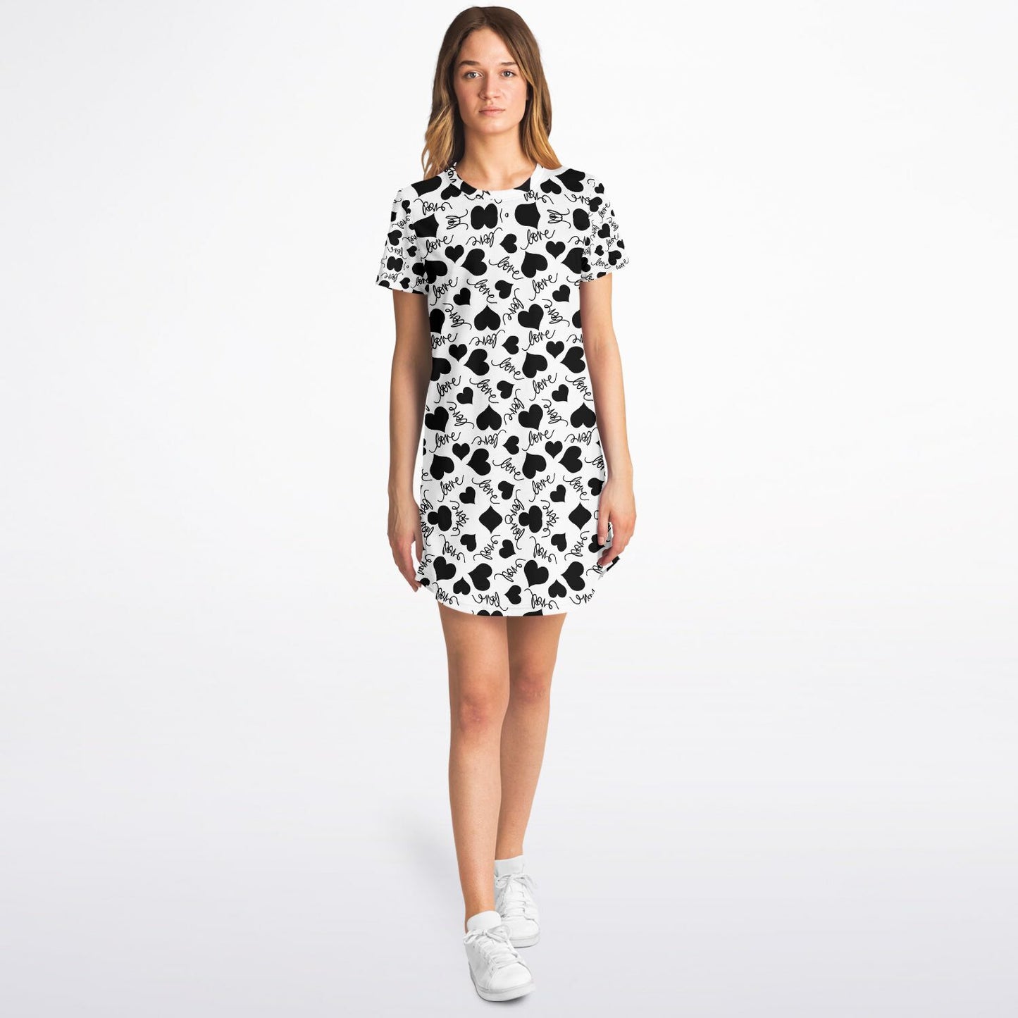 Love Hearts T-Shirt Dress - AOP